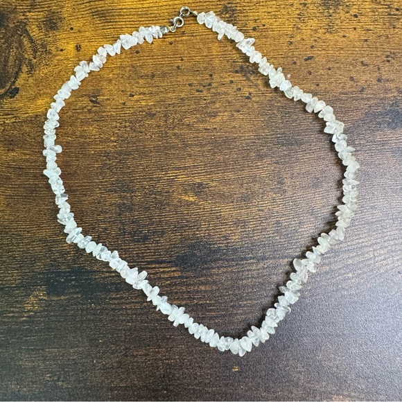 Rose Quartz Chip Necklace 18 Inch - Picture 3 of 11